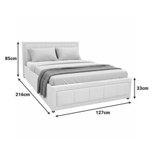 Κρεβάτι Huga pakoworld με αποθηκευτικό χώρο ύφασμα μπεζ 120x200εκ-388-000011