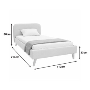 Κρεβάτι LumiLux pakoworld ύφασμα σε μπεζ απόχρωση 100x200εκ-388-000025