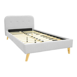 Κρεβάτι LumiLux pakoworld ύφασμα σε γκρι απόχρωση 100x200εκ-388-000026