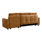 Γωνιακός αναστρέψιμος καναπές κρεβάτι Comfie pakoworld με αποθηκευτικό χώρο camel ύφασμα 260x156x98εκ-389-000007