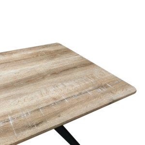 Τραπέζι Ezali pakoworld sonoma mdf με μαύρα μεταλλικά πόδια 140x80x75εκ-390-000015