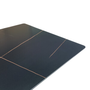 Τραπέζι Mapele pakoworld μαύρη όψη μαρμάρου με μαύρα μεταλλικά πόδια 180x90x75εκ-390-000022