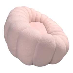 Καναπές Embrace pakoworld μπουκλέ ύφασμα σε ροζ απόχρωση 180x105x65εκ-392-000003