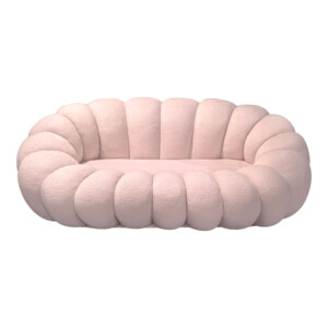 Καναπές Embrace pakoworld μπουκλέ ύφασμα σε ροζ απόχρωση 180x105x65εκ-392-000003