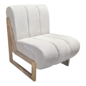 Πολυθρόνα Cocoon pakoworld ύφασμα σε λευκή -πόδια σε φυσική απόχρωση 65x75x77εκ-392-000007