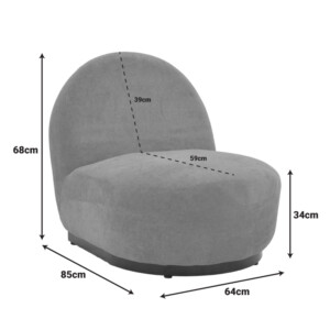 Πολυθρόνα περιστρεφόμενη Zenny pakoworld υφασμα terracotta 64x85x68εκ-392-000010