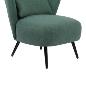 Πολυθρόνα Nagreta pakoworld πράσινο ύφασμα με μεταλλικό πόδι σε μαύρη απόχρωση 77x73x74εκ-393-000011