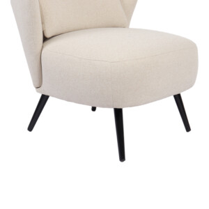 Πολυθρόνα Nagreta pakoworld κρεμ ύφασμα με μεταλλικό πόδι σε μαύρη απόχρωση 77x73x74εκ-393-000012