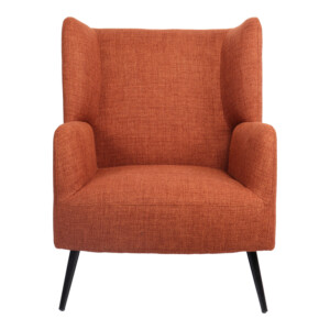 Πολυθρόνα Mareta pakoworld terracotta ύφασμα με πόδι σε μαύρη απόχρωση 83x80x99εκ-393-000026