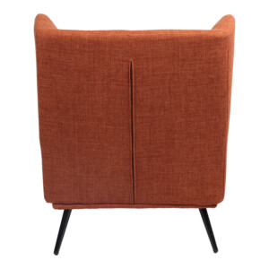 Πολυθρόνα Mareta pakoworld terracotta ύφασμα με πόδι σε μαύρη απόχρωση 83x80x99εκ-393-000026