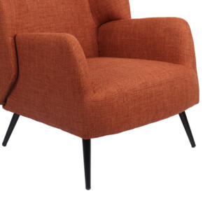 Πολυθρόνα Mareta pakoworld terracotta ύφασμα με πόδι σε μαύρη απόχρωση 83x80x99εκ-393-000026