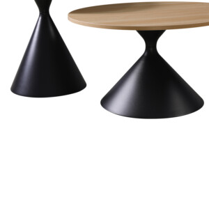 Τραπέζια σαλονιού Hemena pakoworld σετ 2τεμ σε μαύρη-φυσική απόχρωση-395-000003