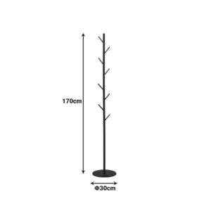 Καλόγερος Tebera pakoworld μέταλλο σε μαύρη απόχρωση Φ30x170εκ-395-000018