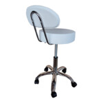 Σκαμπό γραφείου-εργασίας τροχήλατο με πλάτη Tebere pakoworld pu σε λευκή απόχρωση 35x35x65-77εκ-406-000009