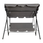 Κούνια κήπου Globo pakoworld μέταλλο μαύρο-ύφασμα σε ανθρακί απόχρωση 170x110x153εκ-407-000001