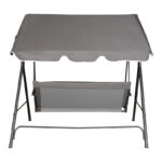 Κούνια κήπου Globo pakoworld μέταλλο μαύρο-ύφασμα σε ανθρακί απόχρωση 170x110x153εκ-407-000001