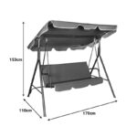 Κούνια κήπου Globo pakoworld μέταλλο μαύρο-ύφασμα σε ανθρακί απόχρωση 170x110x153εκ-407-000001