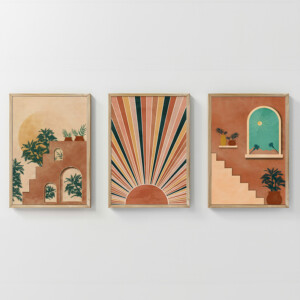 Πίνακας Quesin  pakoworld τρίπτυχος με ψηφιακή εκτύπωση και πλαίσιο 33x1.5x48εκ-409-000195