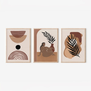 Πίνακας Fanzia  pakoworld τρίπτυχος με ψηφιακή εκτύπωση και πλαίσιο 33x1.5x48εκ-409-000203