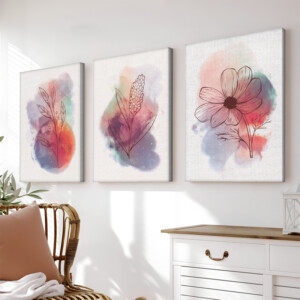 Πίνακας σε καμβά Nerve pakoworld τρίπτυχος με ψηφιακή εκτύπωση και πλαίσιο 50x2x70εκ-409-000286