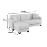 Γωνιακός καναπές-κρεβάτι αναστρέψιμος Stashio pakoworld ύφασμα καφε 202x143x84εκ-418-000003