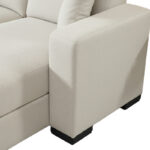 Γωνιακός καναπές-κρεβάτι αναστρέψιμος Dumma pakoworld ύφασμα κρεμ 226x148x86εκ-418-000004