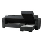 Γωνιακός καναπές-κρεβάτι αναστρέψιμος Dumma pakoworld ύφασμα ανθρακί 226x148x86εκ-418-000005