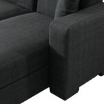 Γωνιακός καναπές-κρεβάτι αναστρέψιμος Dumma pakoworld ύφασμα ανθρακί 226x148x86εκ-418-000005