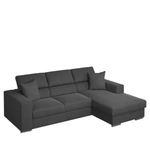 Καναπές Κρεβάτι Γωνιακός ArteLibre Δεξιά Γωνία ELOISE Σκούρο Γκρι 260x170x75-90cm - Image 2