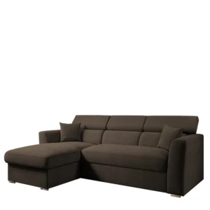 Καναπές Γωνιακός ArteLibre Αριστερή Γωνία AUDREY Σκούρο Καφέ 243x174x80/91cm - Image 2