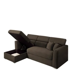 Καναπές Γωνιακός ArteLibre Αριστερή Γωνία AUDREY Σκούρο Καφέ 243x174x80/91cm - Image 4
