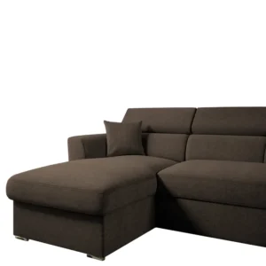 Καναπές Γωνιακός ArteLibre Αριστερή Γωνία AUDREY Σκούρο Καφέ 243x174x80/91cm - Image 5