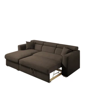 Καναπές Γωνιακός ArteLibre Αριστερή Γωνία AUDREY Σκούρο Καφέ 243x174x80/91cm - Image 7