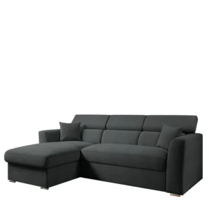 Καναπές Γωνιακός ArteLibre Αριστερή Γωνία AUDREY Σκούρο Γκρι 243x174x80/91cm - Image 2