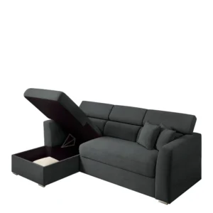 Καναπές Γωνιακός ArteLibre Αριστερή Γωνία AUDREY Σκούρο Γκρι 243x174x80/91cm - Image 4