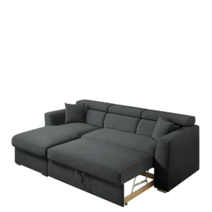 Καναπές Γωνιακός ArteLibre Αριστερή Γωνία AUDREY Σκούρο Γκρι 243x174x80/91cm - Image 7