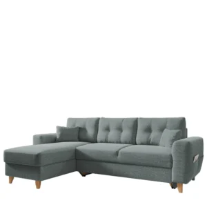 Καναπές Γωνιακός ArteLibre Αναστρέψιμη Γωνία JESSIE 235x160x85cm Ανοιχτό Γκρι - Image 2