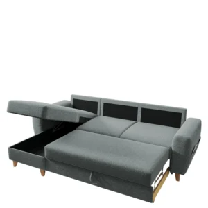 Καναπές Γωνιακός ArteLibre Αναστρέψιμη Γωνία JESSIE 235x160x85cm Ανοιχτό Γκρι - Image 4