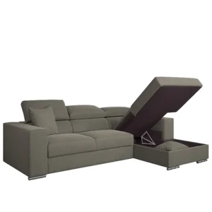 Καναπές Κρεβάτι Γωνιακός ArteLibre Δεξιά Γωνία ELOISE Taupe 260x170x75-90cm - Image 3