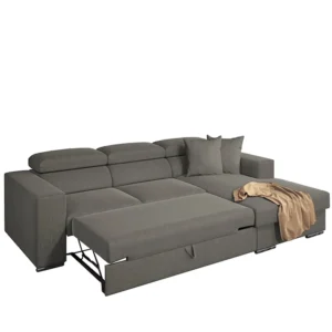 Καναπές Κρεβάτι Γωνιακός ArteLibre Δεξιά Γωνία ELOISE Taupe 260x170x75-90cm - Image 4