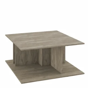 Τραπεζάκι Σαλονιού ArteLibre ΑΡΙΑΔΝΗ Raw Endgrain Oak/K105 90x90x43cm - Image 2