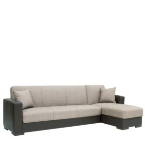 Καναπές Κρεβάτι Γωνιακός ArteLibre JOSE Μπεζ/Καφέ PU 270x150x86cm - Image 2