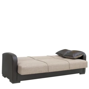 Καναπές Κρεβάτι Τριθέσιος ArteLibre MARTINI Καφέ PU 215x84x84cm - Image 4