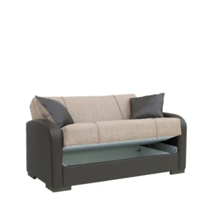 Καναπές Κρεβάτι Διθέσιος ArteLibre MARTINI Καφέ PU 154x84x84cm - Image 3