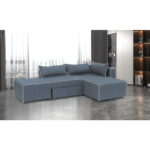 Καναπές Γωνιακός ArteLibre Αναστρέψιμη Γωνία THIAGO Γκρι/Λευκό 101x250x97cm - Image 3