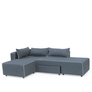 Καναπές Γωνιακός ArteLibre Αναστρέψιμη Γωνία THIAGO Γκρι/Λευκό 101x250x97cm