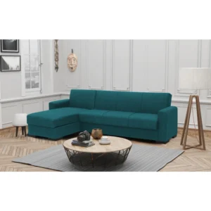 Καναπές Κρεβάτι Γωνιακός ArteLibre JOSE Πετρόλ 270x150x86cm - Image 4