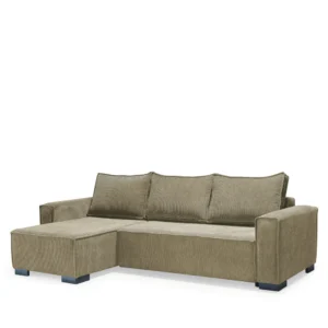 Καναπές Κρεβάτι Γωνιακός ArteLibre HARPER Αναστρέψιμος Μπεζ 271x160x94cm - Image 2