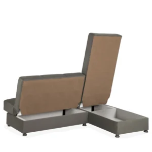 Καναπές Κρεβάτι Γωνιακός ArteLibre NILES Αναστρέψιμος Γκρι 190x147x84cm - Image 3