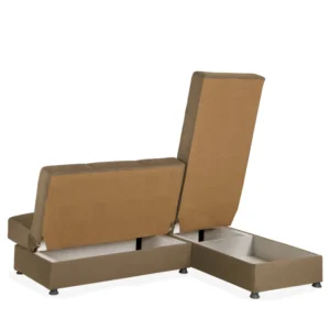 Καναπές Κρεβάτι Γωνιακός ArteLibre NILES Αναστρέψιμος Μπεζ 190x147x84cm - Image 3